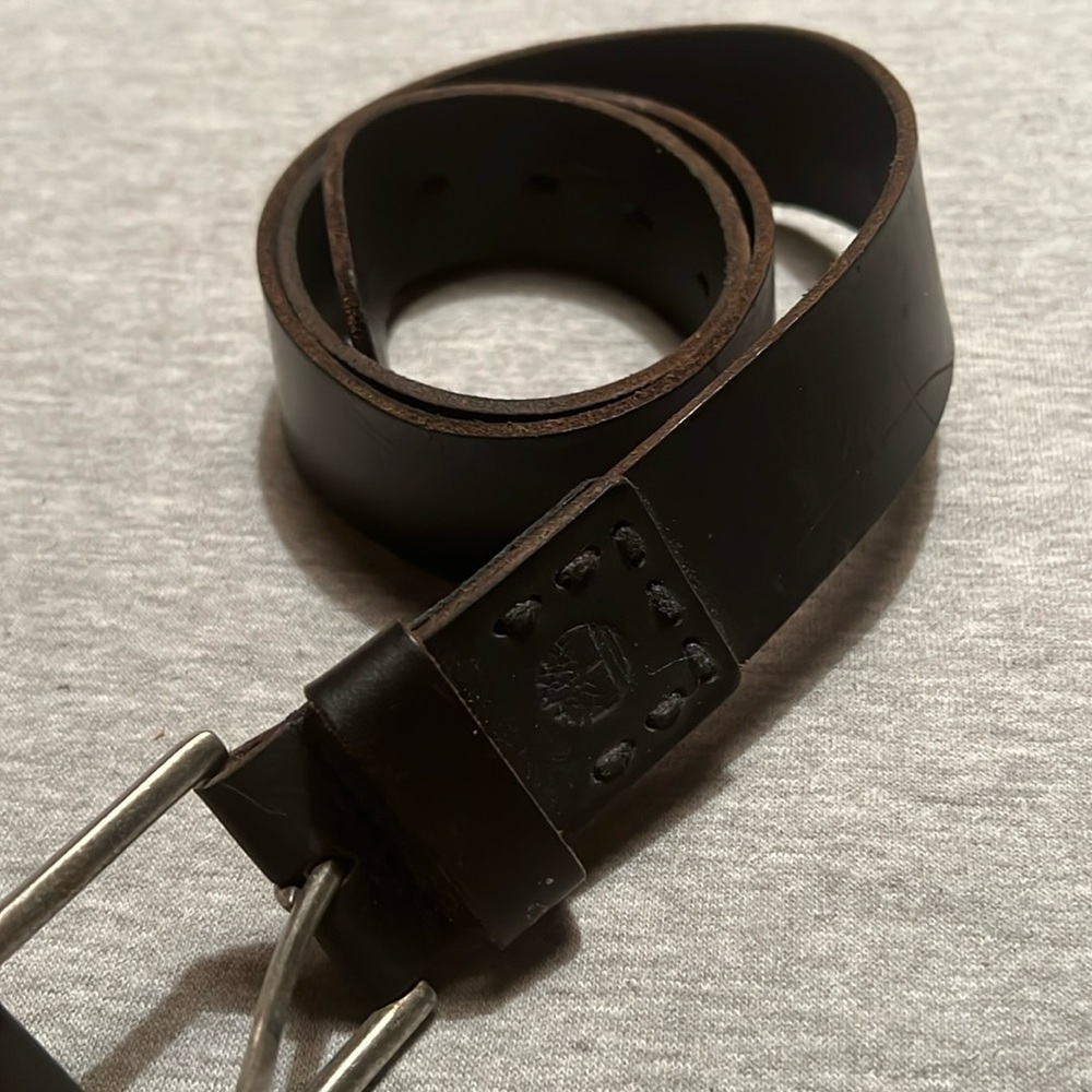 Timberland Black Leather Belt 30-32